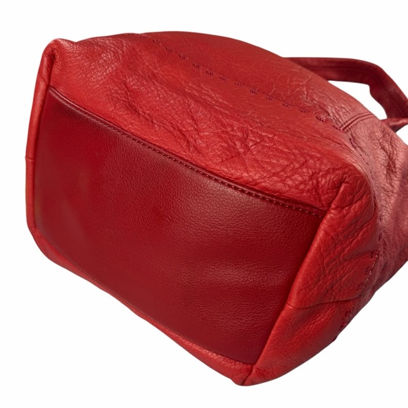 The Sak Boho Medium Red Leather Hobo Tote Bag Shoulder Purse - Picture 6 of 10